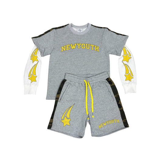New Youth Grey Camo Set